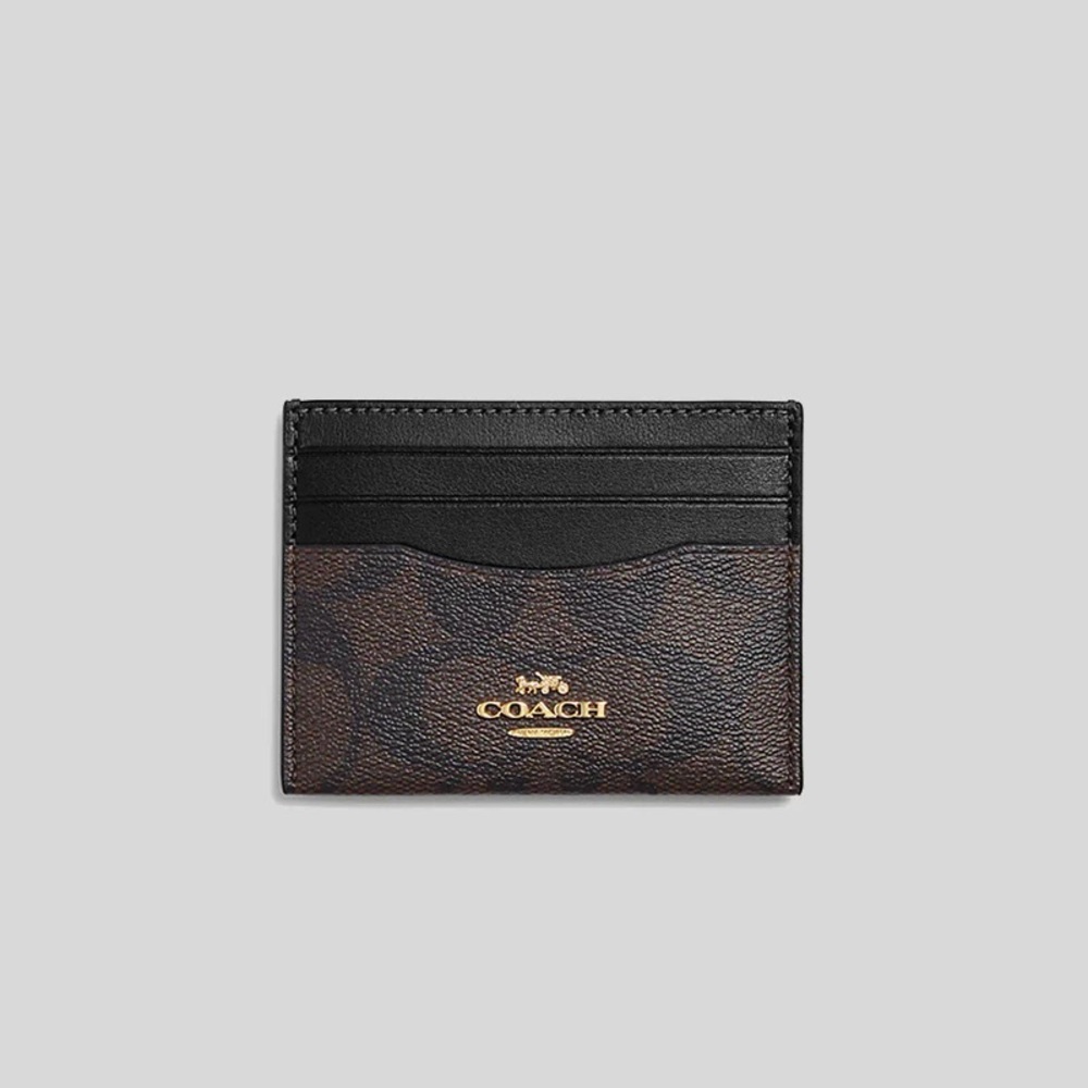Coach Cardholder Monogram Brown and Black Great Condition Lightly Used